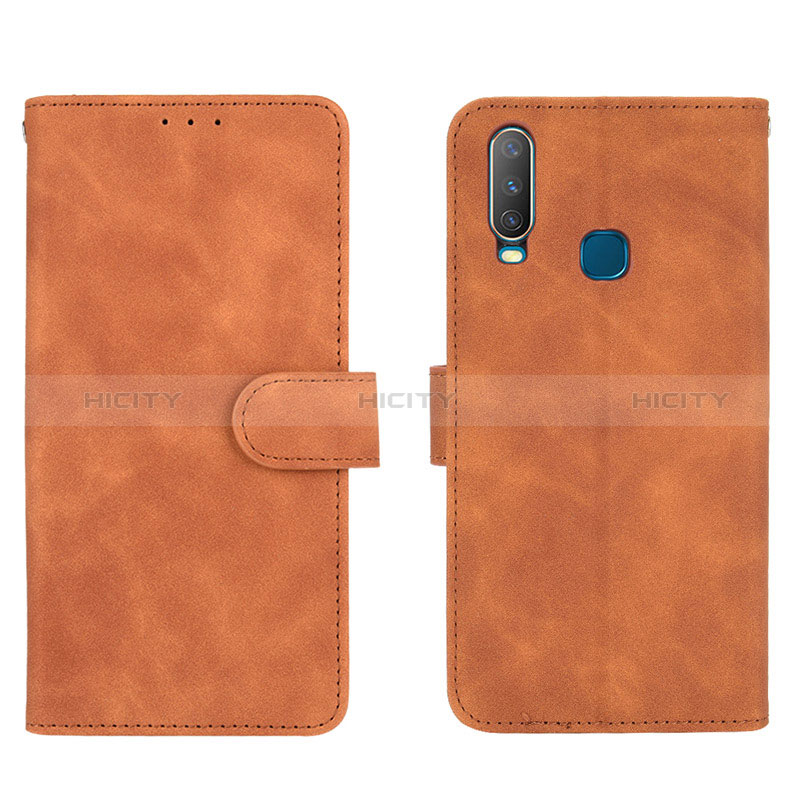 Funda de Cuero Cartera con Soporte Carcasa L01Z para Vivo Y3s Marron