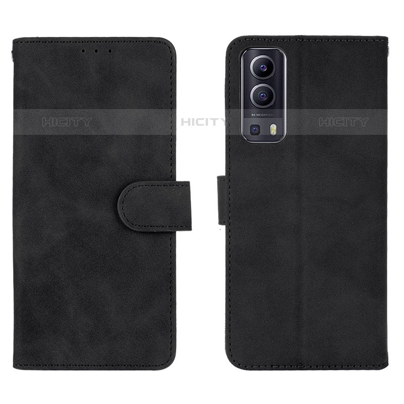 Funda de Cuero Cartera con Soporte Carcasa L01Z para Vivo Y52 5G Negro