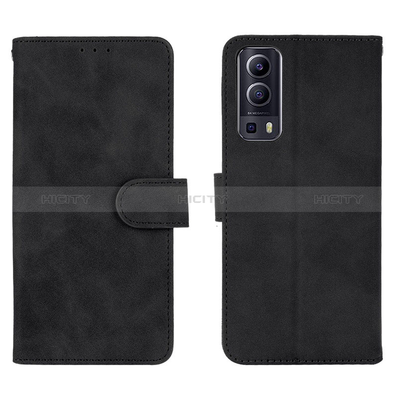 Funda de Cuero Cartera con Soporte Carcasa L01Z para Vivo Y72 5G Negro