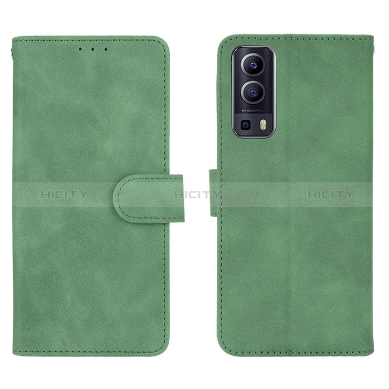 Funda de Cuero Cartera con Soporte Carcasa L01Z para Vivo Y72 5G Verde