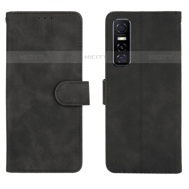 Funda de Cuero Cartera con Soporte Carcasa L01Z para Vivo Y73s 5G Negro