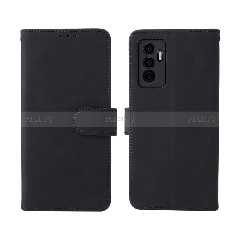 Funda de Cuero Cartera con Soporte Carcasa L01Z para Vivo Y75 4G Negro