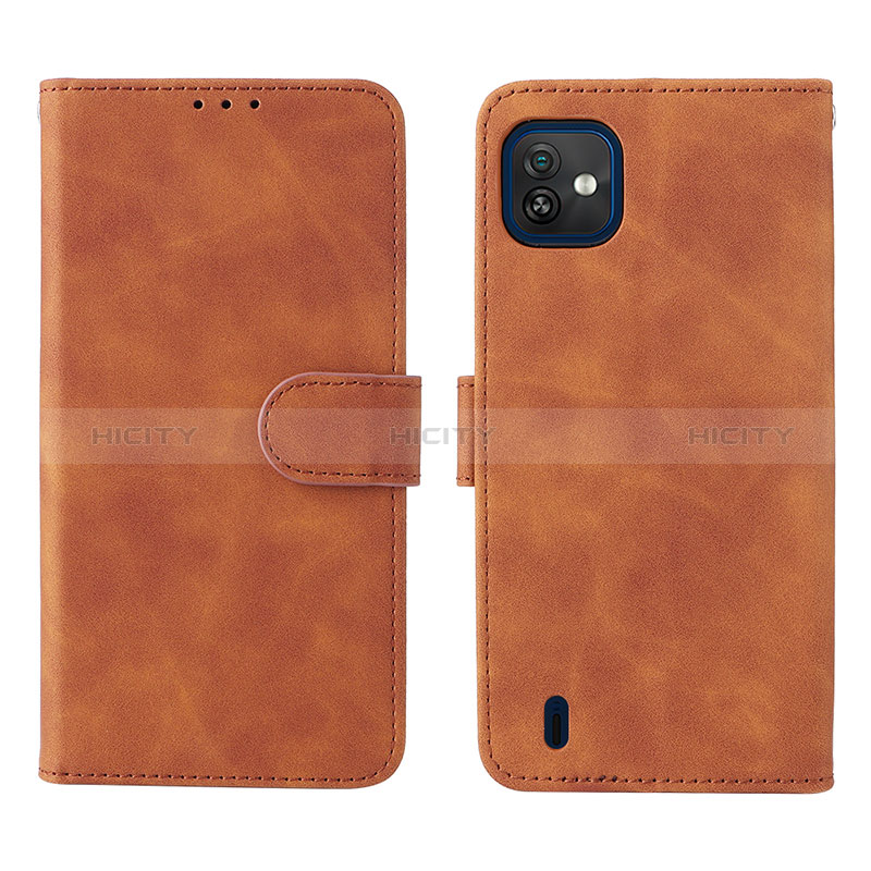 Funda de Cuero Cartera con Soporte Carcasa L01Z para Wiko Y82 Marron