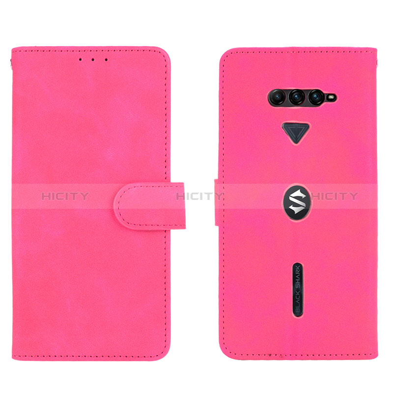 Funda de Cuero Cartera con Soporte Carcasa L01Z para Xiaomi Black Shark 4 Pro 5G Rosa Roja