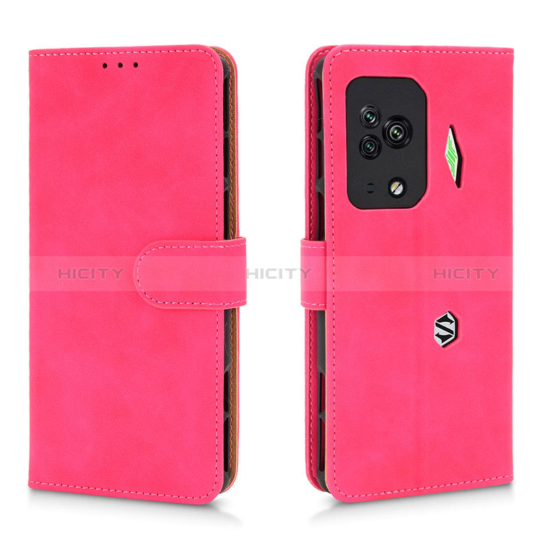 Funda de Cuero Cartera con Soporte Carcasa L01Z para Xiaomi Black Shark 5 Pro 5G Rosa Roja