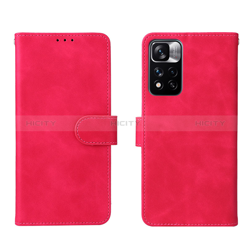 Funda de Cuero Cartera con Soporte Carcasa L01Z para Xiaomi Mi 11i 5G (2022) Rosa Roja