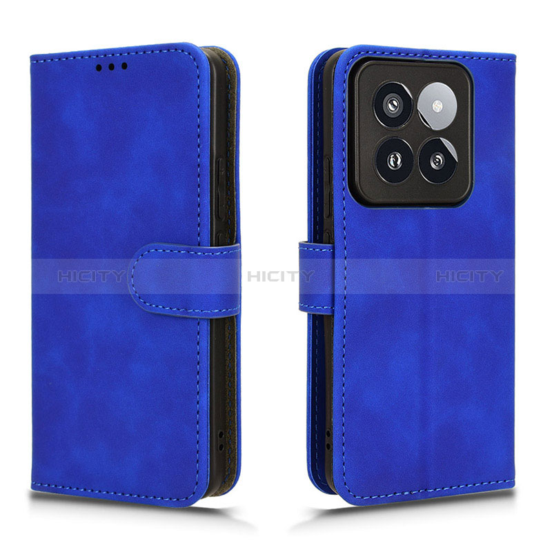 Funda de Cuero Cartera con Soporte Carcasa L01Z para Xiaomi Mi 14 5G Azul