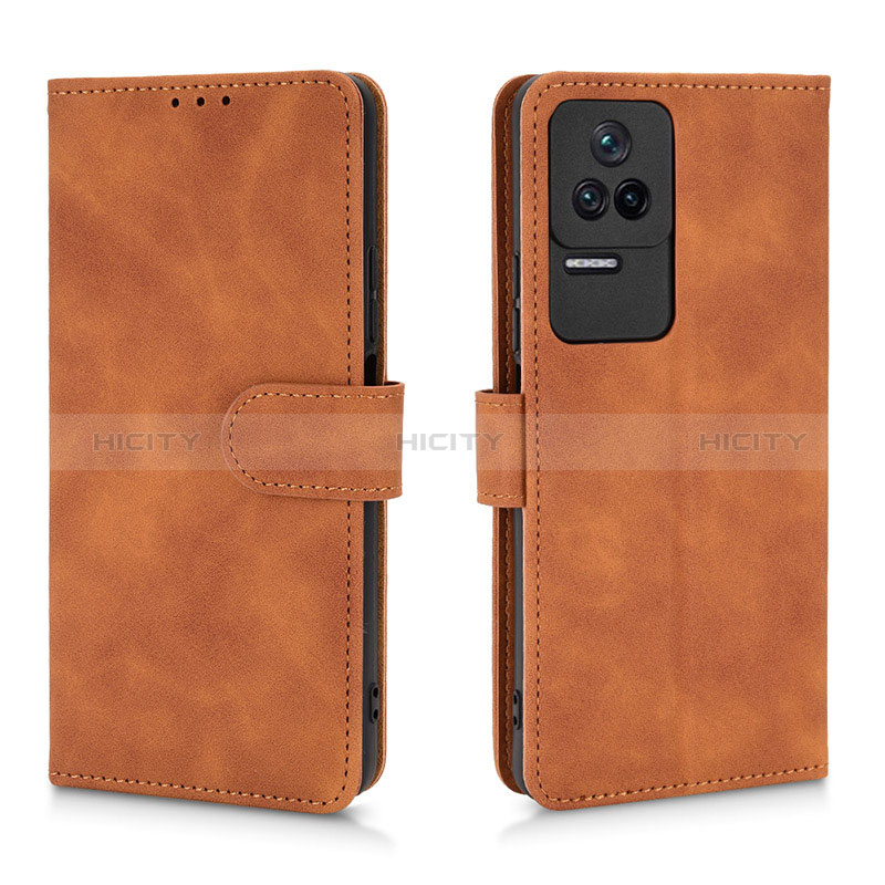 Funda de Cuero Cartera con Soporte Carcasa L01Z para Xiaomi Poco F4 5G Marron