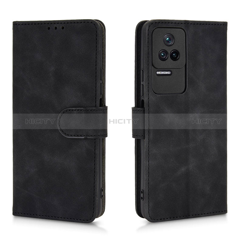 Funda de Cuero Cartera con Soporte Carcasa L01Z para Xiaomi Poco F4 5G Negro