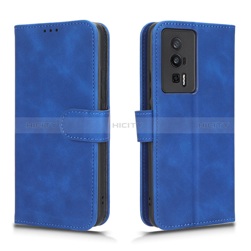 Funda de Cuero Cartera con Soporte Carcasa L01Z para Xiaomi Poco F5 Pro 5G Azul