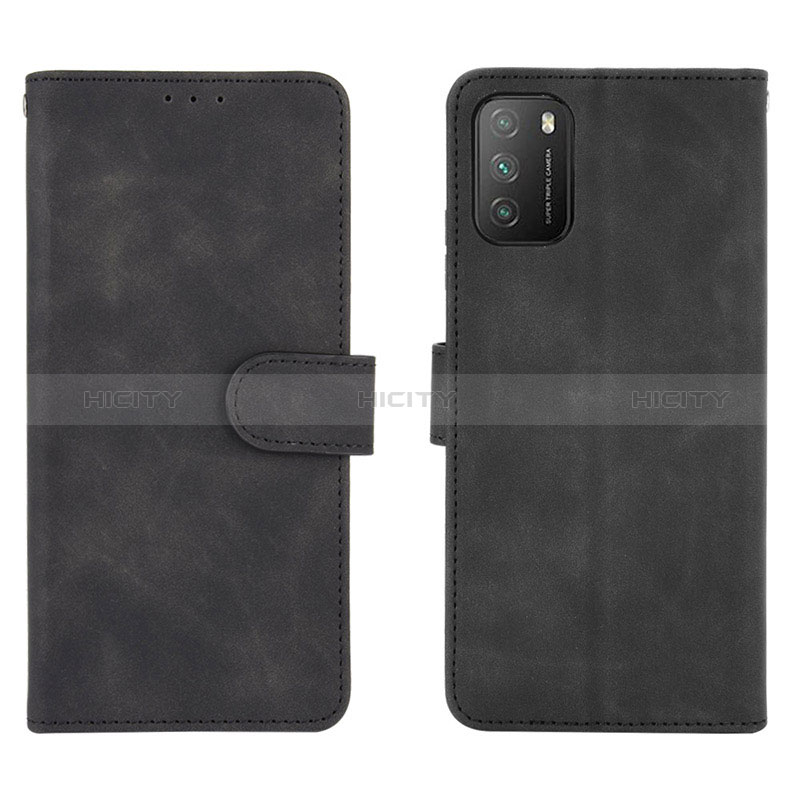 Funda de Cuero Cartera con Soporte Carcasa L01Z para Xiaomi Poco M3 Negro