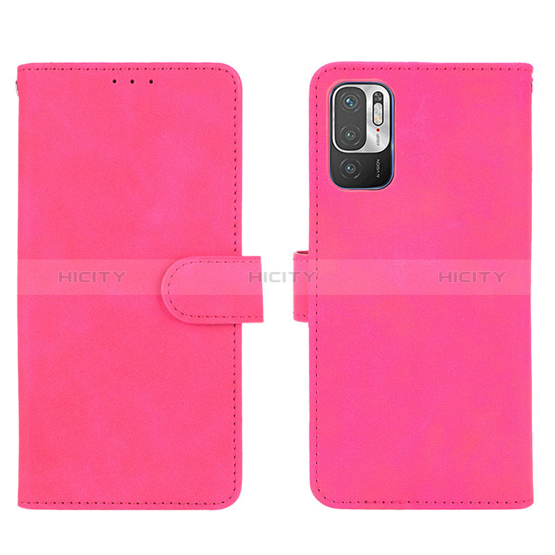 Funda de Cuero Cartera con Soporte Carcasa L01Z para Xiaomi POCO M3 Pro 5G Rosa Roja