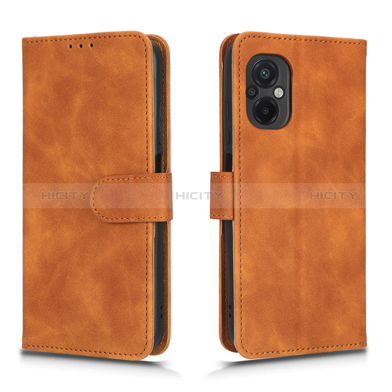 Funda de Cuero Cartera con Soporte Carcasa L01Z para Xiaomi Poco M5 4G Marron