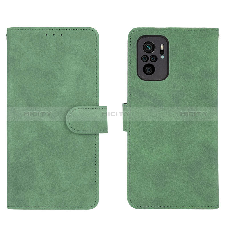 Funda de Cuero Cartera con Soporte Carcasa L01Z para Xiaomi Poco M5S Verde