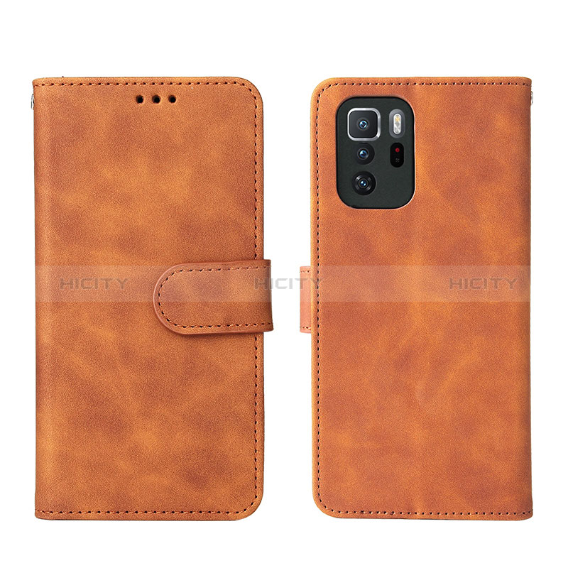 Funda de Cuero Cartera con Soporte Carcasa L01Z para Xiaomi Poco X3 GT 5G Marron