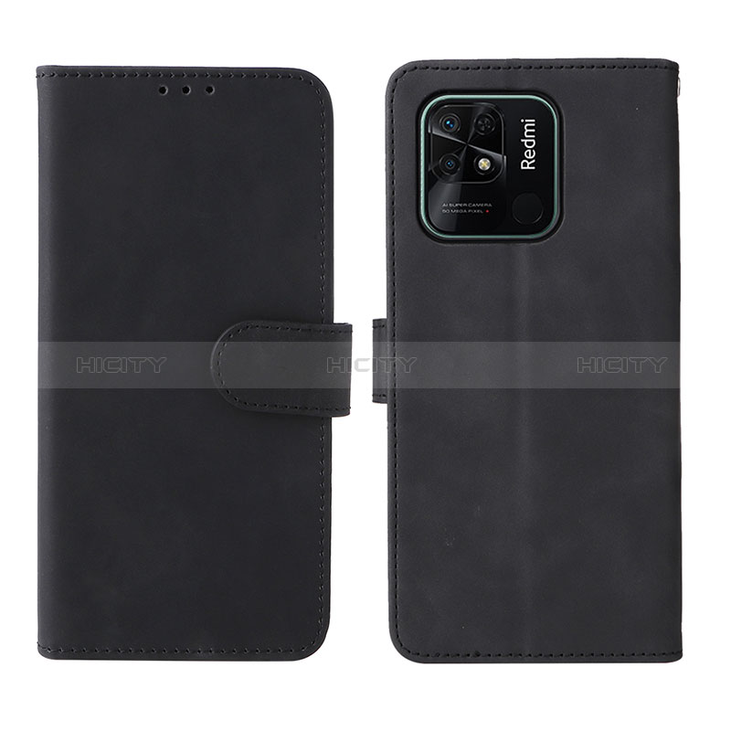 Funda de Cuero Cartera con Soporte Carcasa L01Z para Xiaomi Redmi 10 India Negro