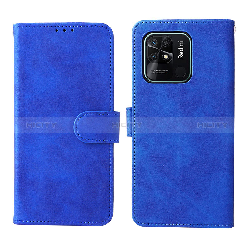 Funda de Cuero Cartera con Soporte Carcasa L01Z para Xiaomi Redmi 10 Power Azul