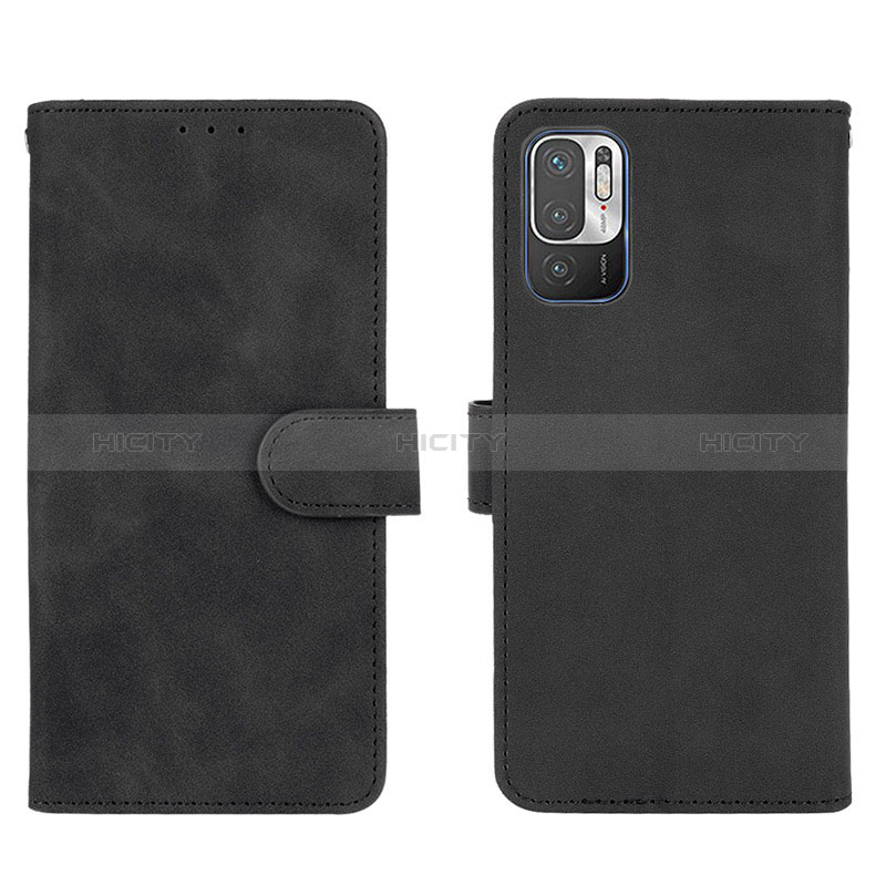 Funda de Cuero Cartera con Soporte Carcasa L01Z para Xiaomi Redmi Note 10 5G Negro