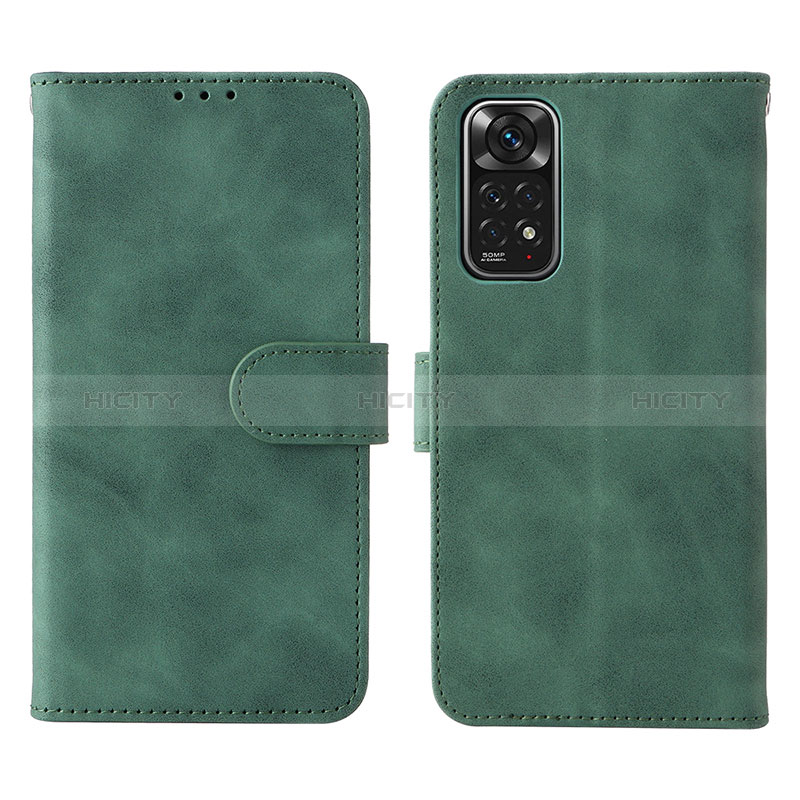 Funda de Cuero Cartera con Soporte Carcasa L01Z para Xiaomi Redmi Note 11 4G (2022) Verde