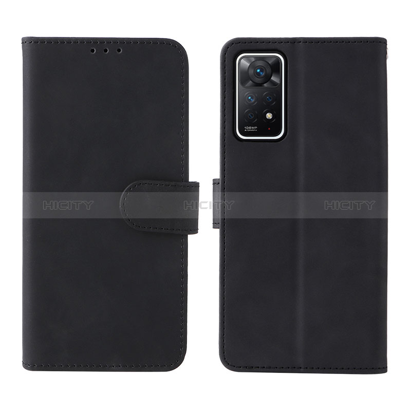 Funda de Cuero Cartera con Soporte Carcasa L01Z para Xiaomi Redmi Note 11 Pro 5G Negro