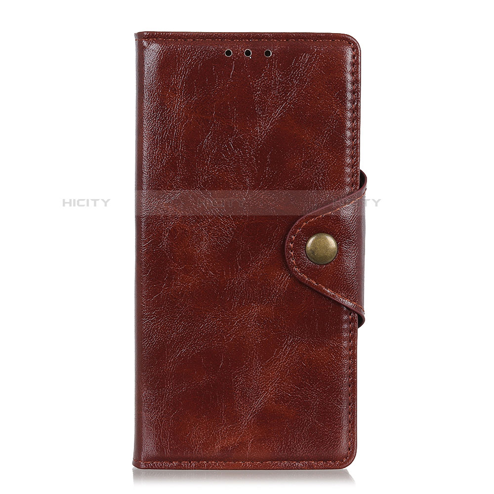 Funda de Cuero Cartera con Soporte Carcasa L02 para Alcatel 3L Marron