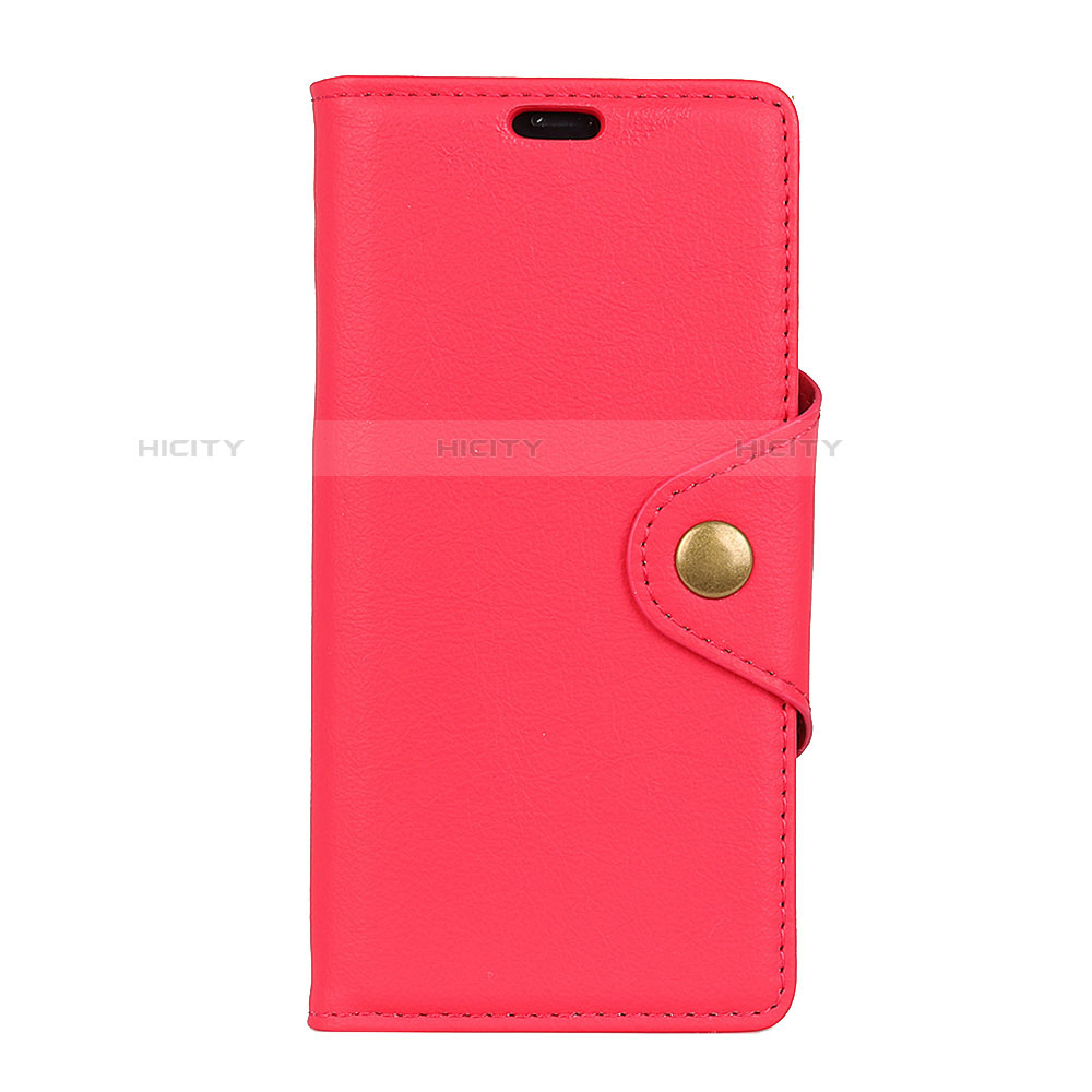 Funda de Cuero Cartera con Soporte Carcasa L02 para Alcatel 5V Rojo