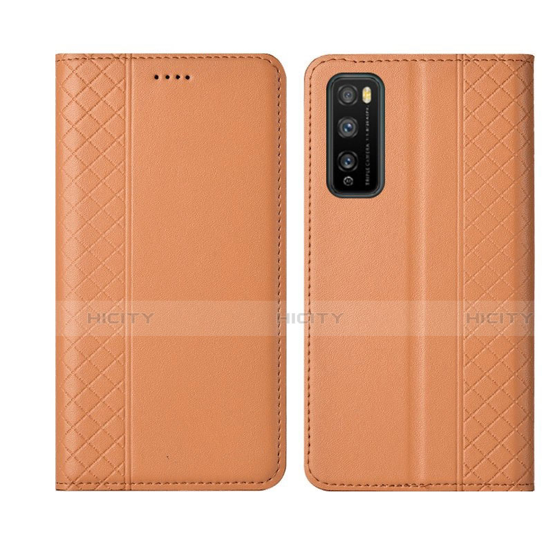 Funda de Cuero Cartera con Soporte Carcasa L02 para Huawei Enjoy 20 Pro 5G Naranja