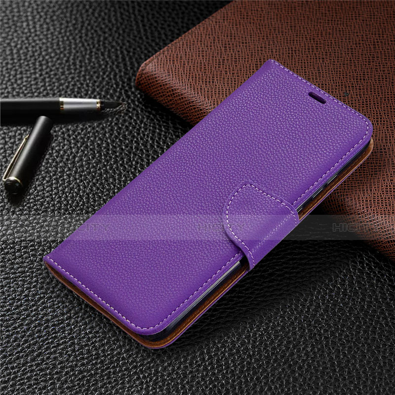 Funda de Cuero Cartera con Soporte Carcasa L02 para Huawei Honor 9A Morado