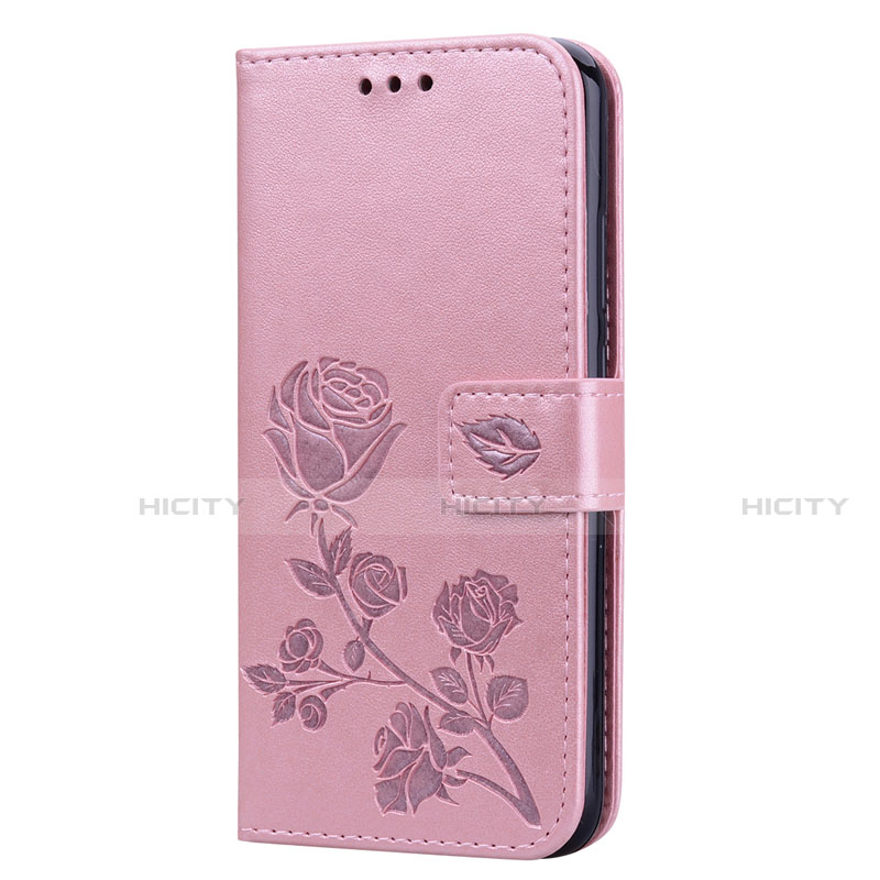 Funda de Cuero Cartera con Soporte Carcasa L02 para Huawei Nova 3e Oro Rosa