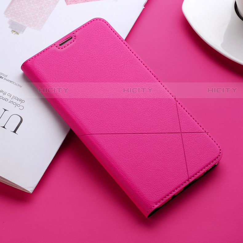 Funda de Cuero Cartera con Soporte Carcasa L02 para Huawei P Smart Pro (2019) Rosa Roja