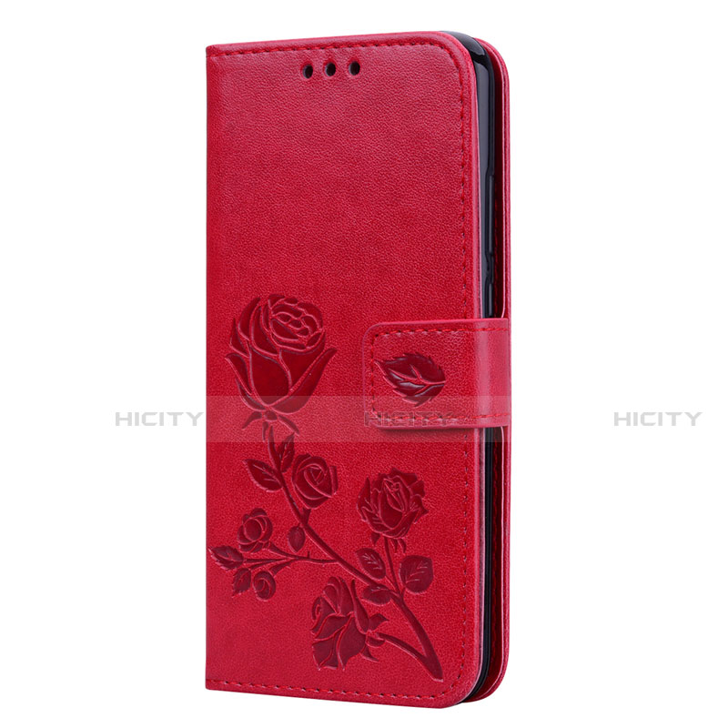 Funda de Cuero Cartera con Soporte Carcasa L02 para Huawei P20 Lite Rojo