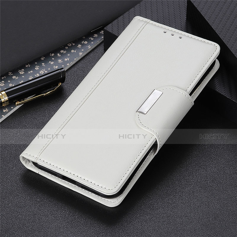 Funda de Cuero Cartera con Soporte Carcasa L02 para Huawei Y6p Blanco