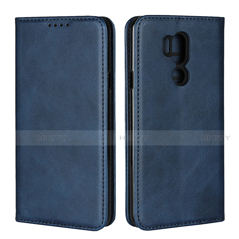 Funda de Cuero Cartera con Soporte Carcasa L02 para LG G7 Azul