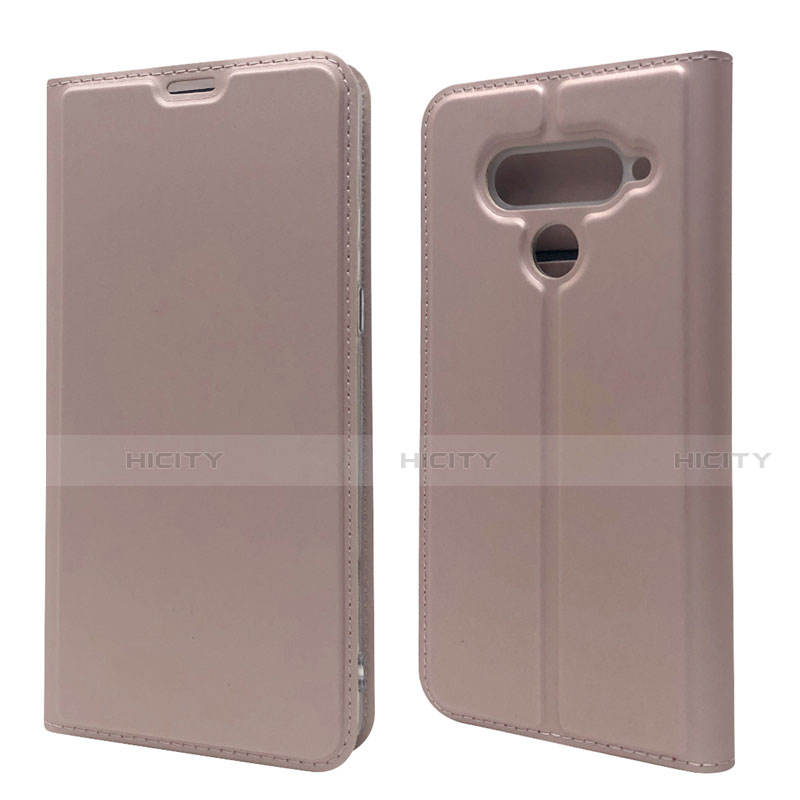 Funda de Cuero Cartera con Soporte Carcasa L02 para LG V50 ThinQ 5G Oro Rosa