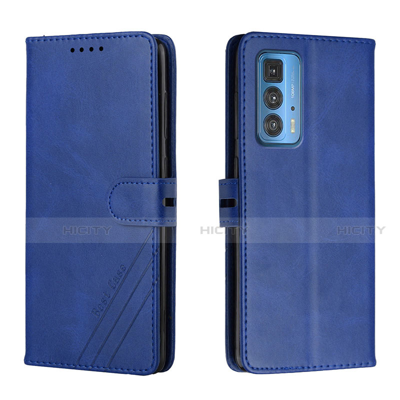 Funda de Cuero Cartera con Soporte Carcasa L02 para Motorola Moto Edge 20 Pro 5G Azul