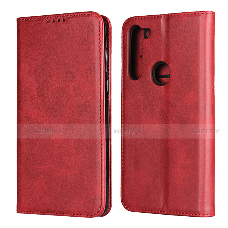 Funda de Cuero Cartera con Soporte Carcasa L02 para Motorola Moto G8 Power Rojo