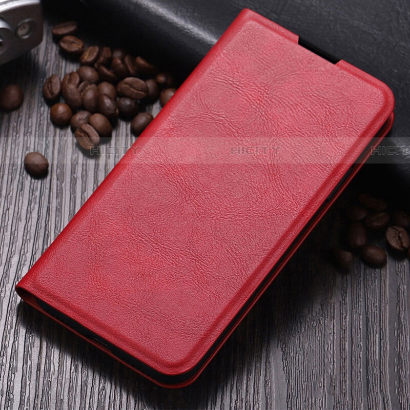 Funda de Cuero Cartera con Soporte Carcasa L02 para Oppo A11 Rojo