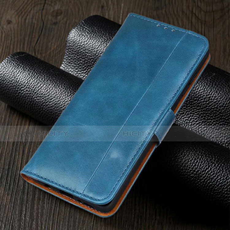 Funda de Cuero Cartera con Soporte Carcasa L02 para Realme 5 Azul Cielo