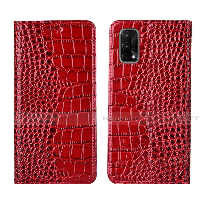 Funda de Cuero Cartera con Soporte Carcasa L02 para Realme V15 5G Rojo