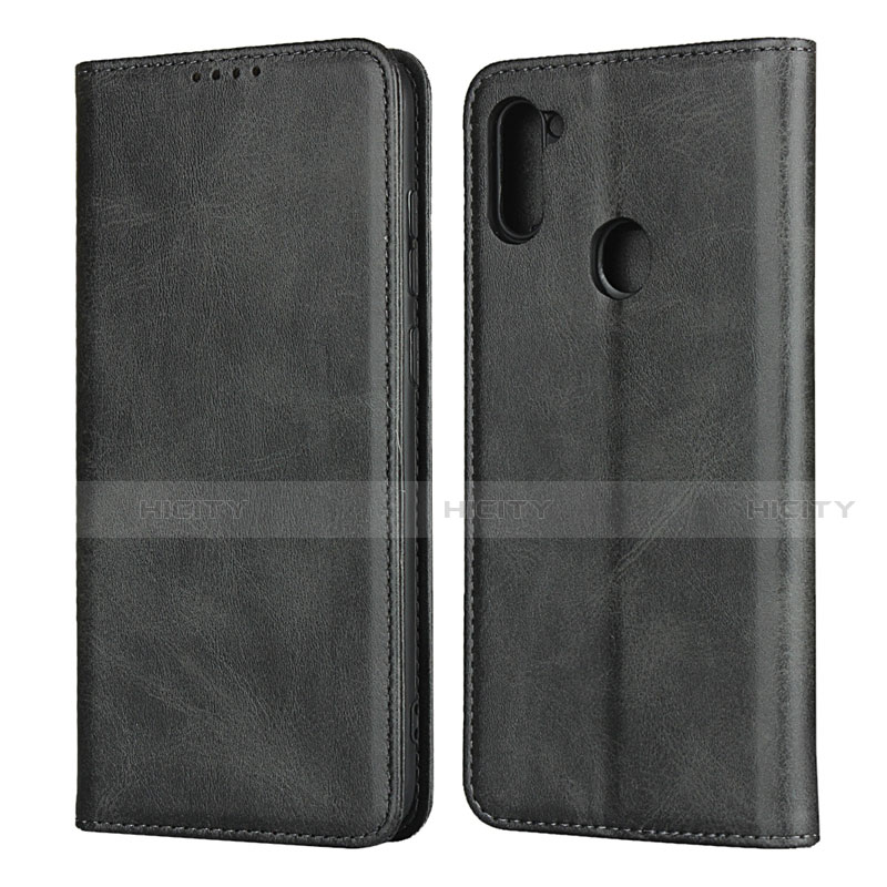 Funda de Cuero Cartera con Soporte Carcasa L02 para Samsung Galaxy A11 Negro