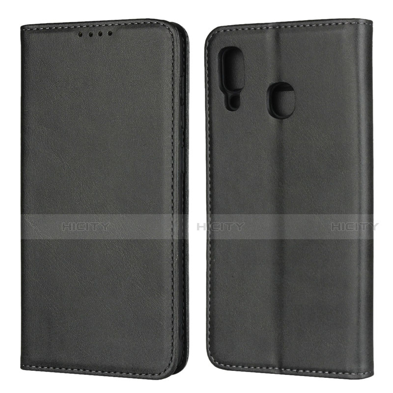 Funda de Cuero Cartera con Soporte Carcasa L02 para Samsung Galaxy A30 Negro