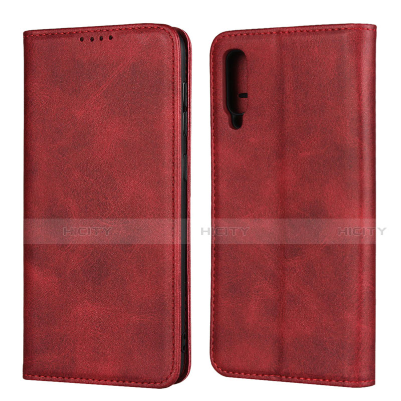 Funda de Cuero Cartera con Soporte Carcasa L02 para Samsung Galaxy A50 Rojo