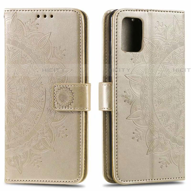 Funda de Cuero Cartera con Soporte Carcasa L02 para Samsung Galaxy A71 5G Oro