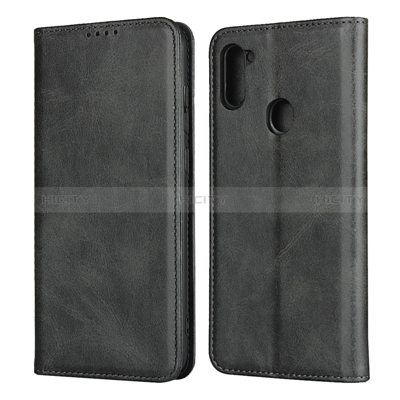 Funda de Cuero Cartera con Soporte Carcasa L02 para Samsung Galaxy M11 Negro