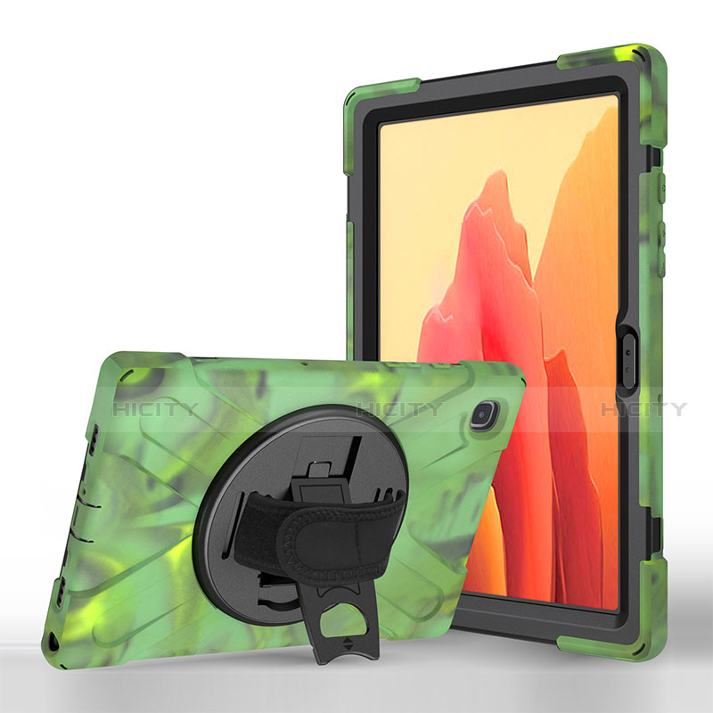 Funda de Cuero Cartera con Soporte Carcasa L02 para Samsung Galaxy Tab A7 Wi-Fi 10.4 SM-T500 Verde