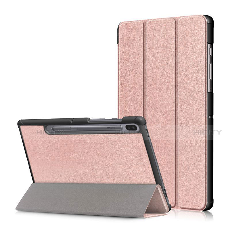 Funda de Cuero Cartera con Soporte Carcasa L02 para Samsung Galaxy Tab S6 10.5 SM-T860 Oro Rosa