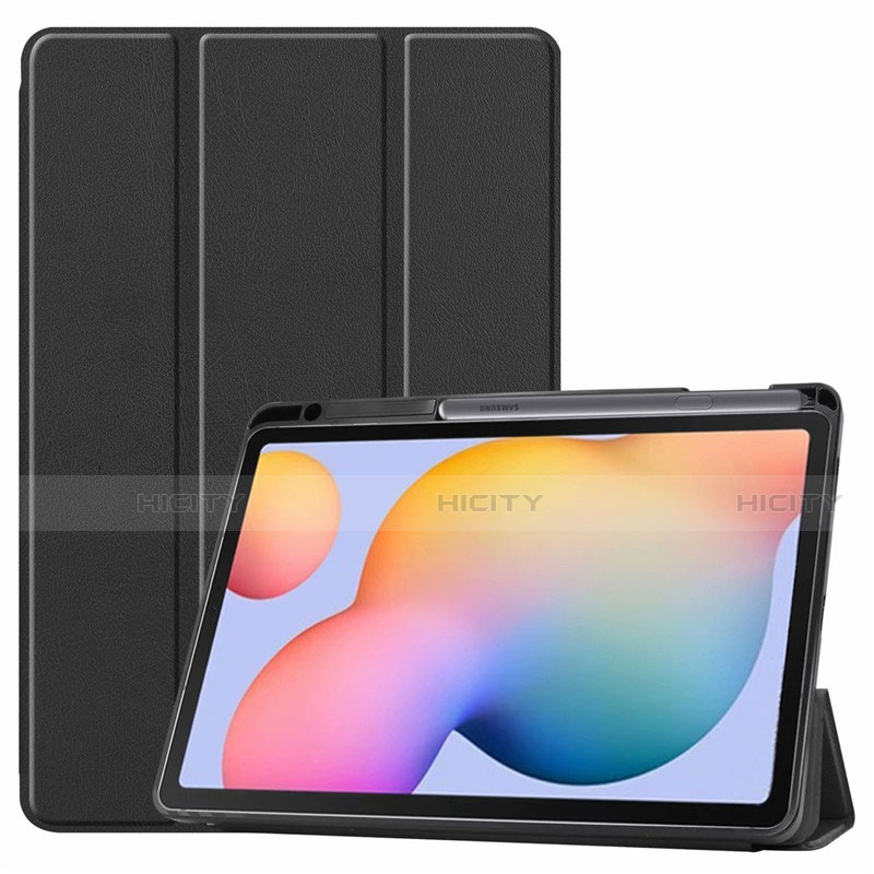 Funda de Cuero Cartera con Soporte Carcasa L02 para Samsung Galaxy Tab S6 Lite 10.4 SM-P610 Negro