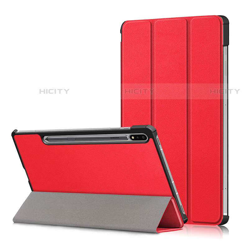 Funda de Cuero Cartera con Soporte Carcasa L02 para Samsung Galaxy Tab S7 11 Wi-Fi SM-T870 Rojo