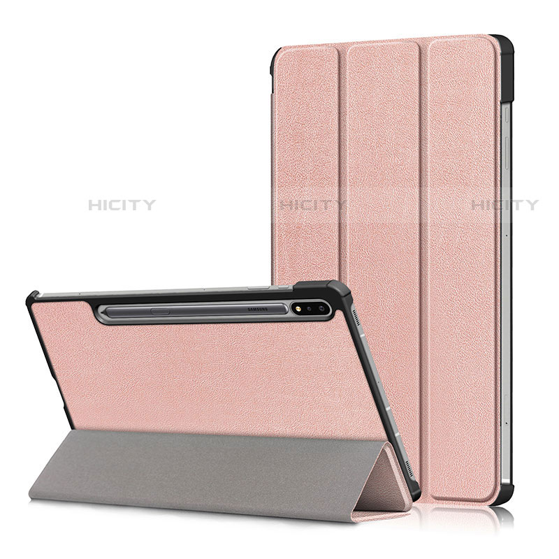 Funda de Cuero Cartera con Soporte Carcasa L02 para Samsung Galaxy Tab S7 Plus 5G 12.4 SM-T976 Oro Rosa