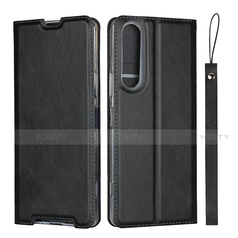 Funda de Cuero Cartera con Soporte Carcasa L02 para Sony Xperia 1 II Negro